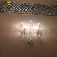 دیوارکوب 5 شاخه تمام کریستالی سفید وارداتی