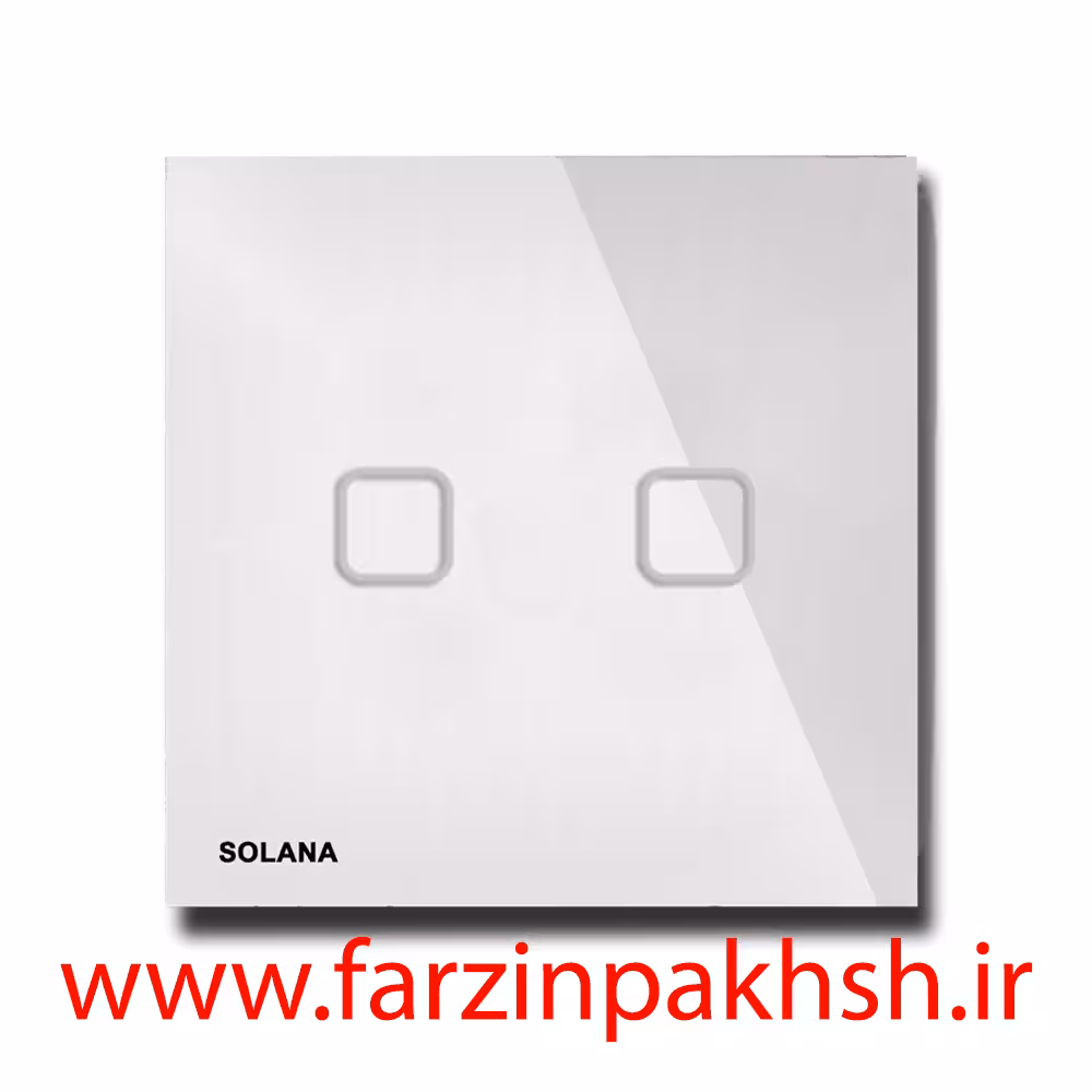 کلید دو پل لمسی توکار سولانا مدل سفید