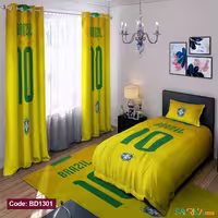 ست اتاق خواب پسرانه طرح تیم برزیل کد BD1301
