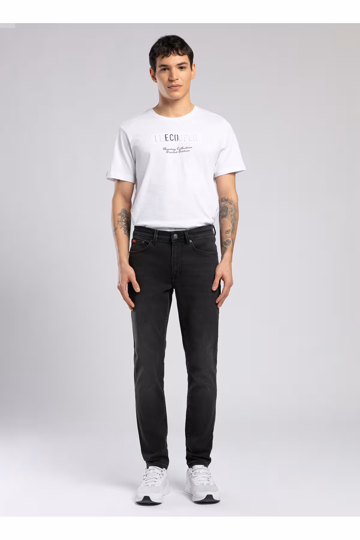 شلوار مردانه جین لاغر و کمر نرم 252 LCM DARK Lee Cooper