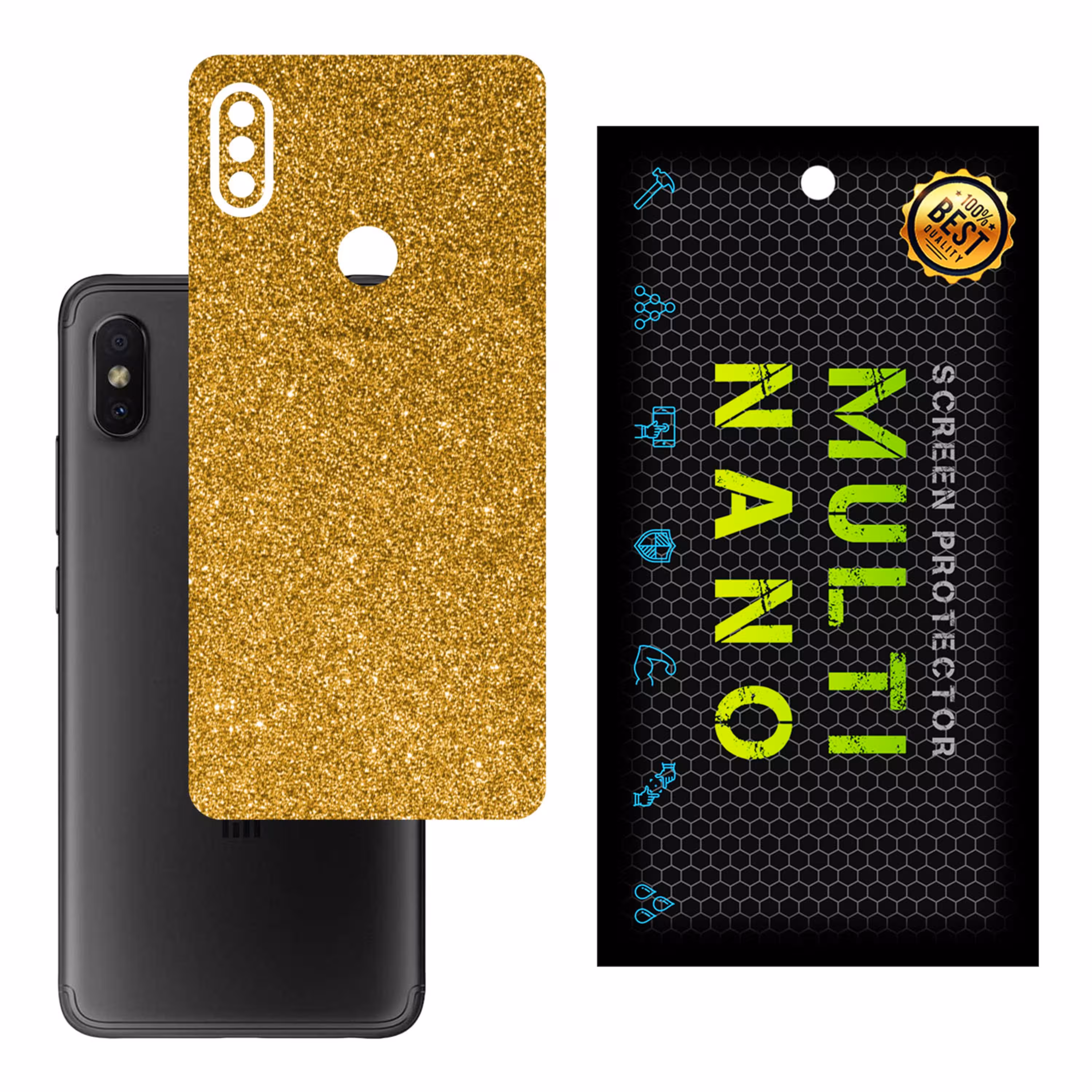 برچسب پوششی MultiNano مدل X-G1F-Gold برای پشت موبایل شیائومی Redmi S2