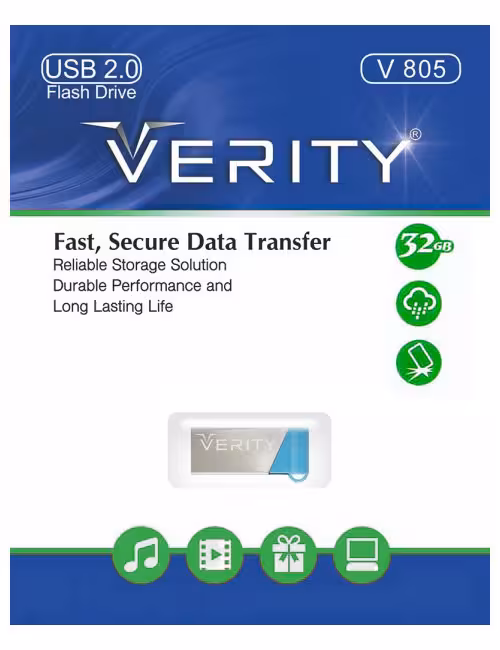 فلش مموری فلزی وریتی مدل V805 ظرفیت 32 گیگابایت