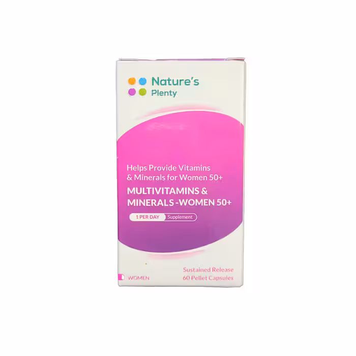 کپسول مولتی ویتامین و مینرال خانم های بالای 50 سال نیچرز پلنتی بسته 60 عددی