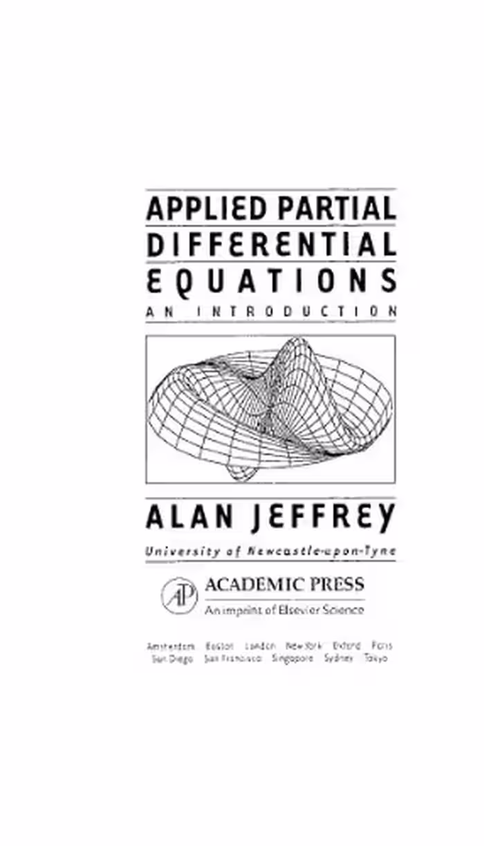 خرید و دانلود نسخه کامل کتاب Applied partial differential equations. An introduction