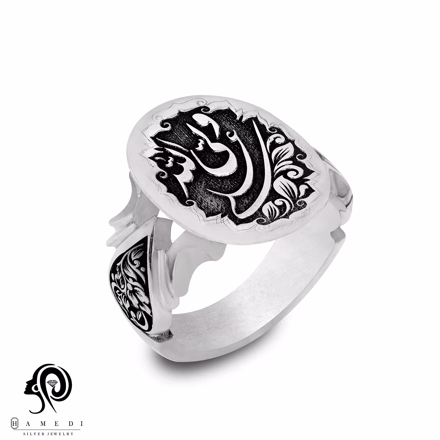 انگشتر نقره مردانه علی ولی الله مدل RIM T9