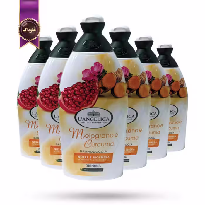 6 عدد ژل شستشوی بدن ل‌آنژلیکـا L’Angelica مدل عصاره انار و زردچوبه Melograno e Curcuma حجم 500 میلی لیتر (اورجینال)