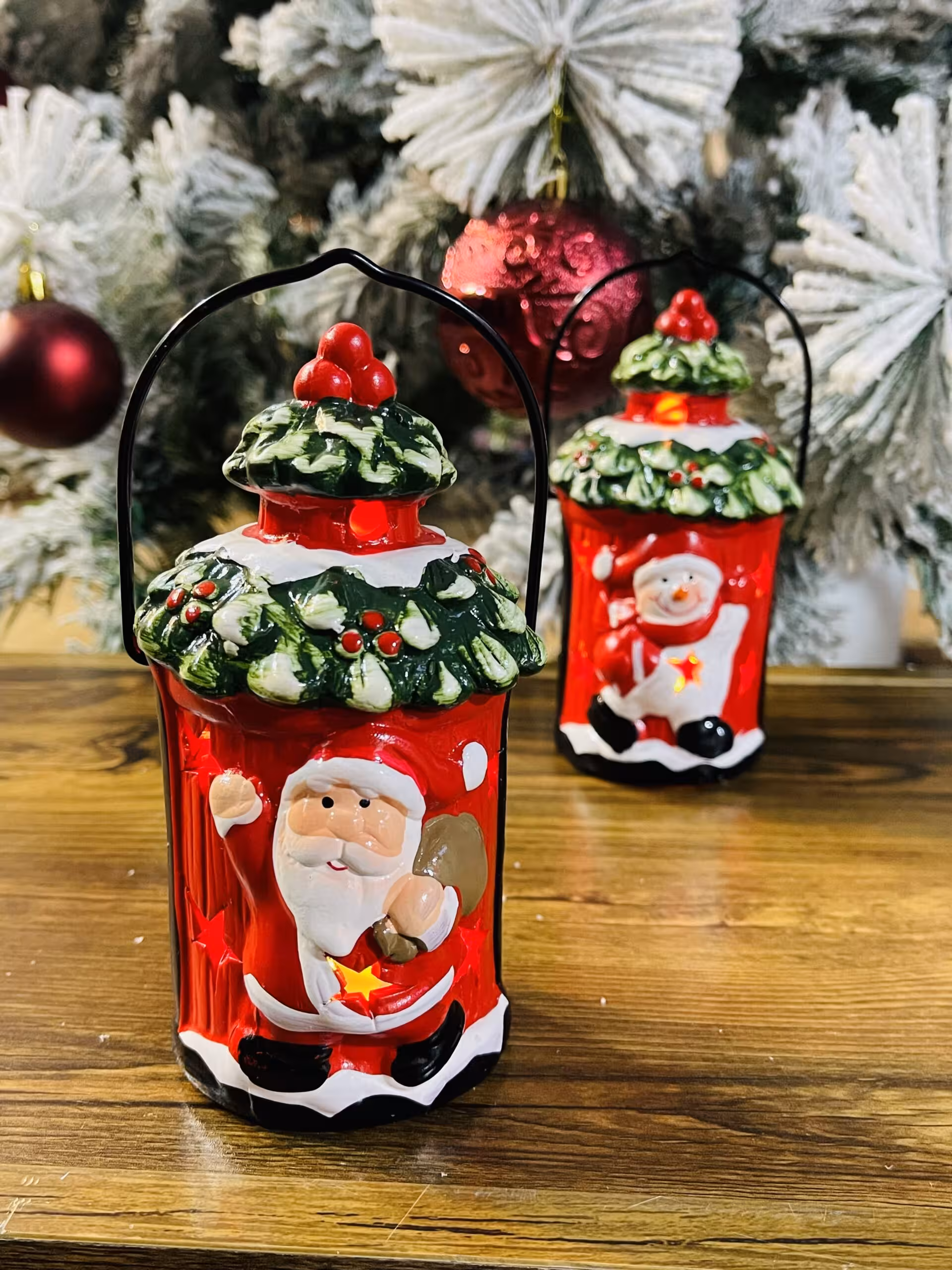 فانوس دسته فلزی چراغدار بابانوئل