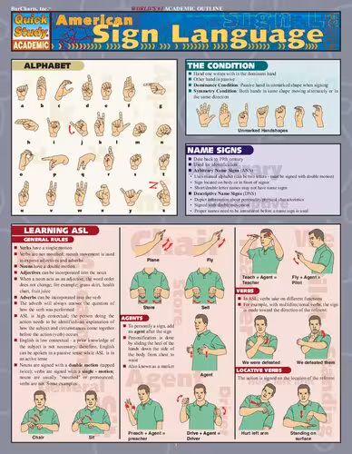 خرید و دانلود نسخه کامل کتاب American Sign Language - BarCharts QuickStudy Guides