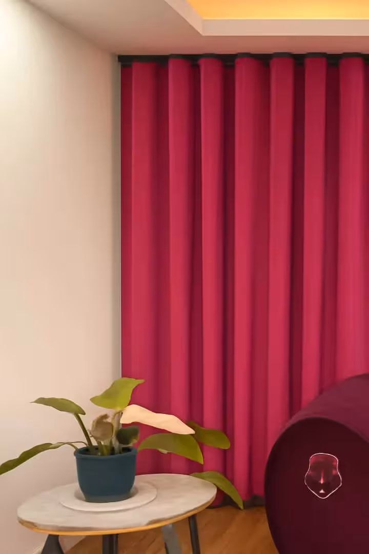 پرده مینیمال مخمل ساده صورتی کد 16