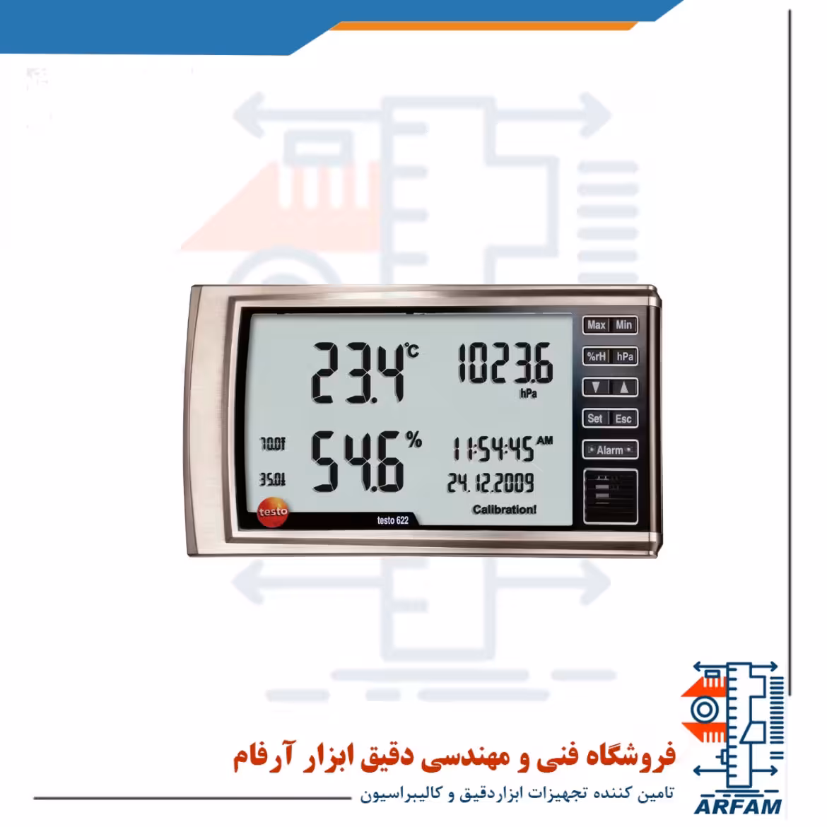 نمایشگر میزان دما - رطوبت و فشار محیط تستو مدل TESTO 622