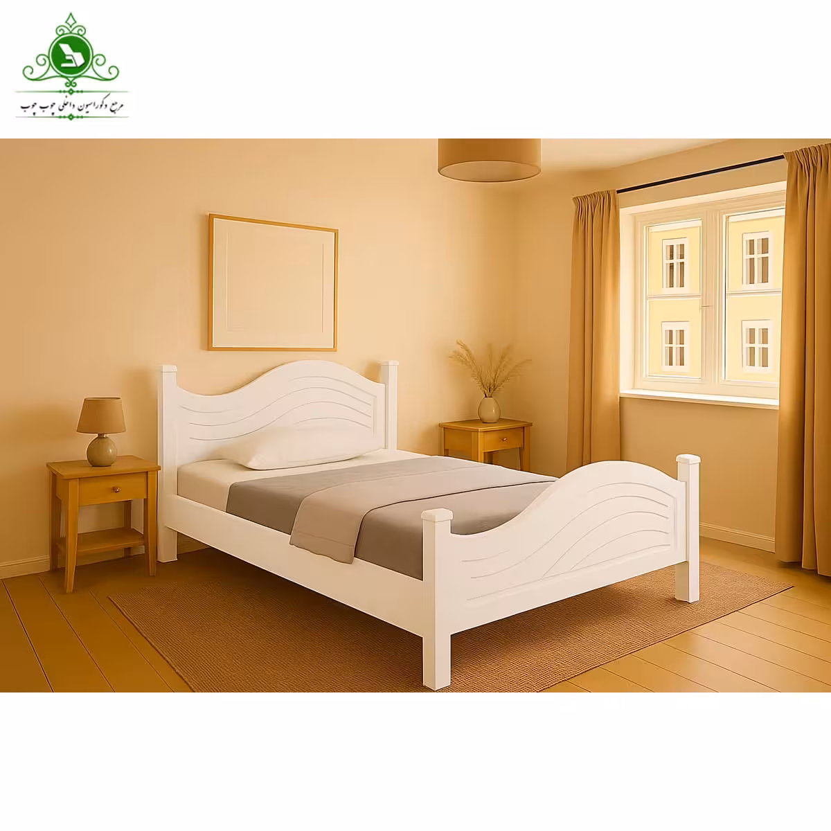 تخت خواب یک و نیم نفره مدل موج عرض 120