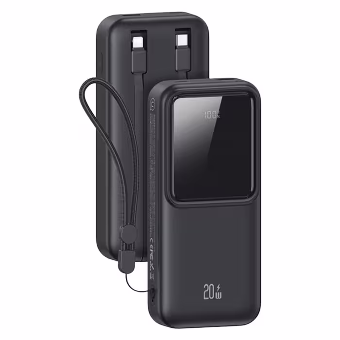 پاوربانک یوسمز مدل CD212-20W، ظرفیت 20000 میلی‌آمپر ساعت، تکنولوژی 0.Quick Charge 3، شارژ ایمن (MultiProtect)، مقاوم در برابر ضربه، فناوری USB PD، پشتیبانی از فناوری شارژ سریع کوالکام (QC)، جنس بدنه پ