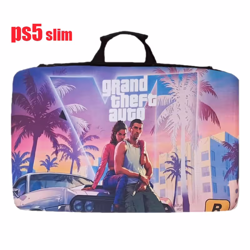 کیف حمل کنسول PS5 slim داخل مخمل طرح GTA