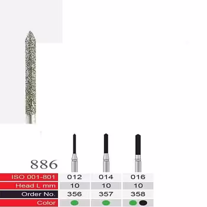فرز الماسی دسته نقره ای BTM مدل Cylinder End Conical 135′ 886 - فروشگاه تخصصی دندانپزشکی سپیرا