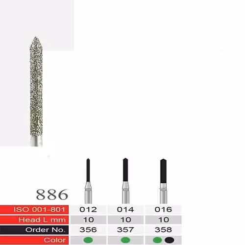 فرز الماسی دسته نقره ای BTM مدل Cylinder End Conical 135′ 886 - فروشگاه تخصصی دندانپزشکی سپیرا