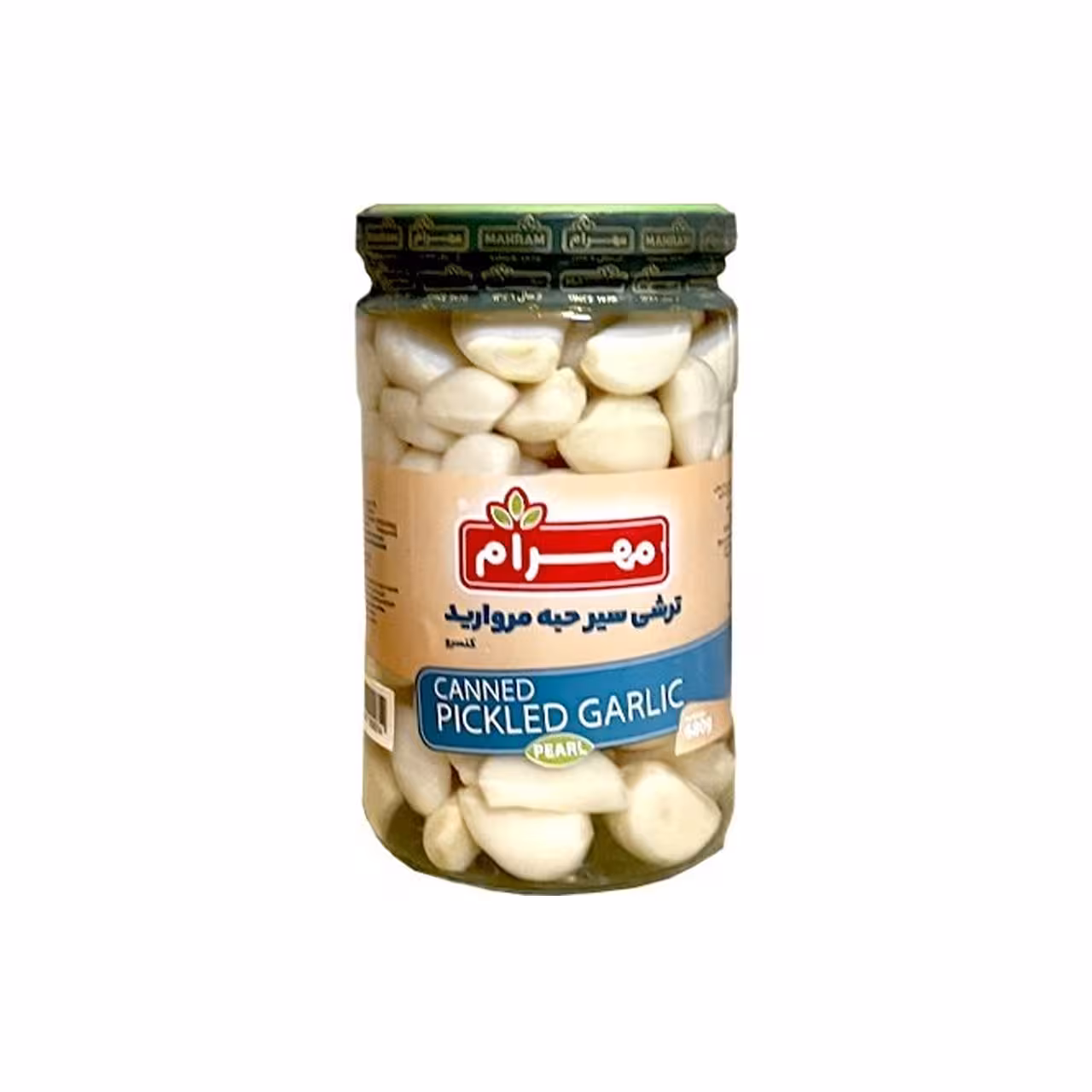 کنسرو ترشی سیر حبه مروارید مهرام 680 گرم