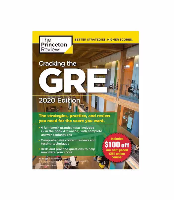 کتاب Cracking the GRE with 4 Practice Tests 2020 Edition کرکینگ د جی ار ای