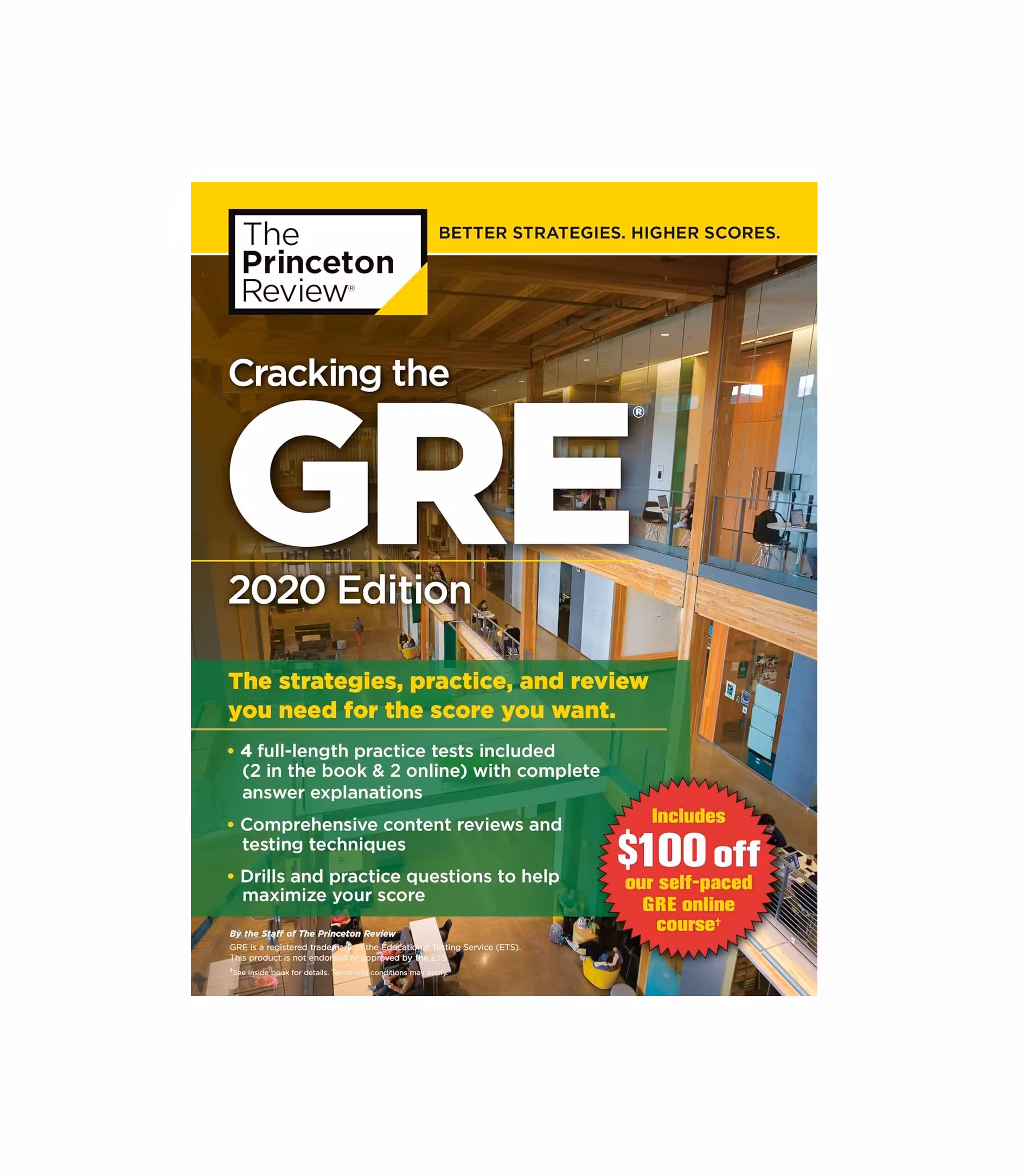 کتاب Cracking the GRE with 4 Practice Tests 2020 Edition کرکینگ د جی ار ای