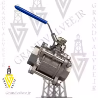 کد: 1178 شیر گازی &quot;3 اینچ 1000 وگ سه تیکه استنلس استیل 304 رزوه ای