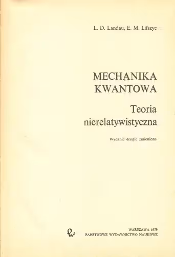 خرید و دانلود نسخه کامل کتاب Mechanika kwantowa : teoria nierelatywistyczna