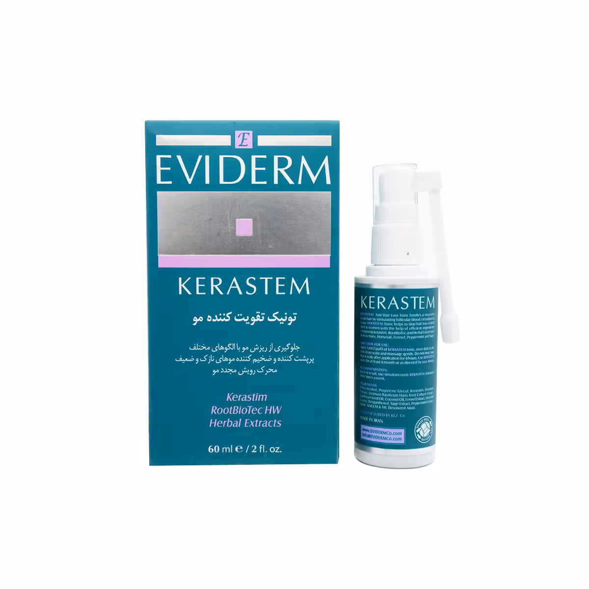 تونیک تقویت‌کننده مو مناسب بانوان و آقایان کراستم اویدرم 60 میلی‌لیتر Eviderm