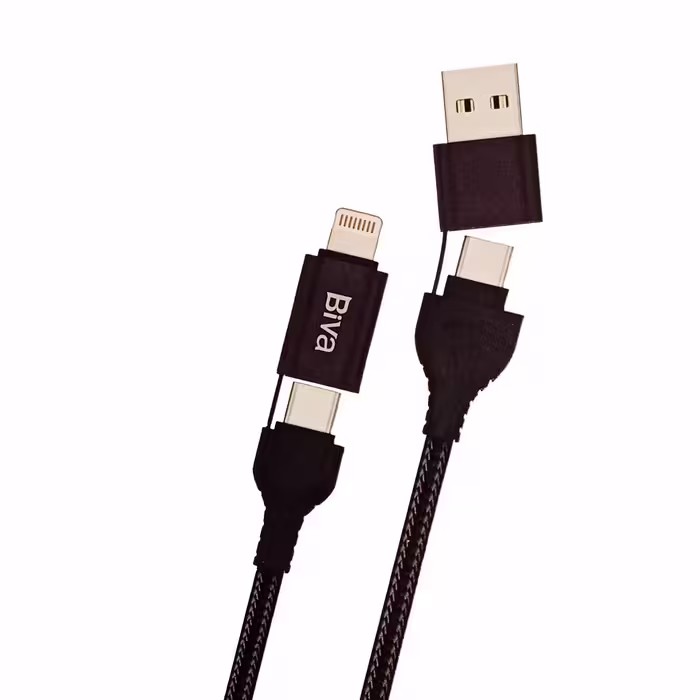 کابل فست شارژ کنفی بیوا (Biva) مدل C-05 4in1 طول 1.5 متر، 60 وات