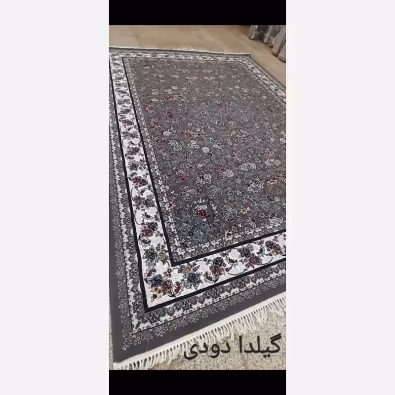 فرش ماشینی 500شانه جدید کاشان نقشه گیلدا دودی(ارسال رایگان)