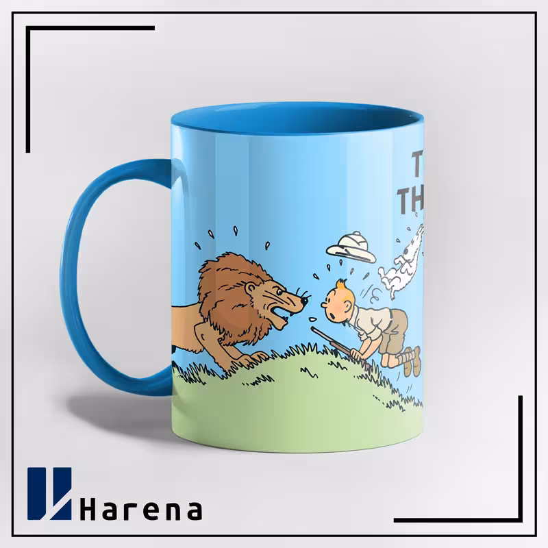 ماگ داخل رنگی شکار شیر