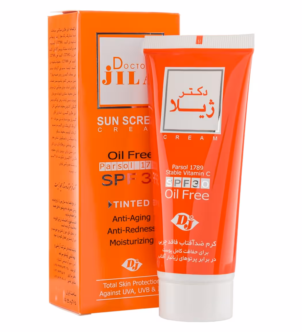 کرم ضدآفتاب اس پی اف 30 فاقد چربی رنگی دکتر ژیلا