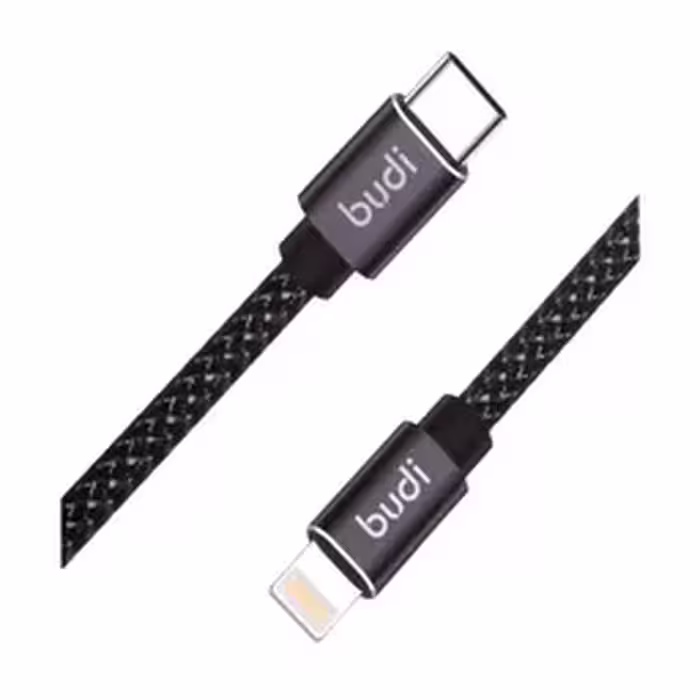 کابل شارژ کنفی USB-C به لایتنینگ بودی مدل Budi DC206TL20B طول 2 متر