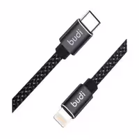 کابل شارژ کنفی USB-C به لایتنینگ بودی مدل Budi DC206TL20B طول 2 متر