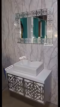 روشویی کابینت دار الدورادو نقره ای 80 سانت