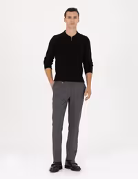 شلوار پارچه ای مردانه خاکی ملانژ پیرکاردین