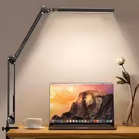 لامپ رومیزی درخشان LED با بازوی چرخشی گیره فلزی brightower Desk Lamp LED Clampable Dimmable