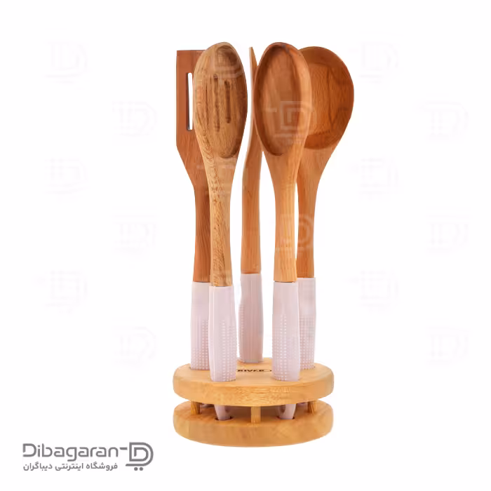 سرویس کفگیر ملاقه چوبی ریور 6 عددی کد 8493