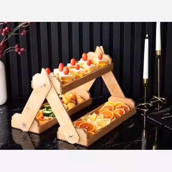 استند 3طبقه چندکاره چوبی