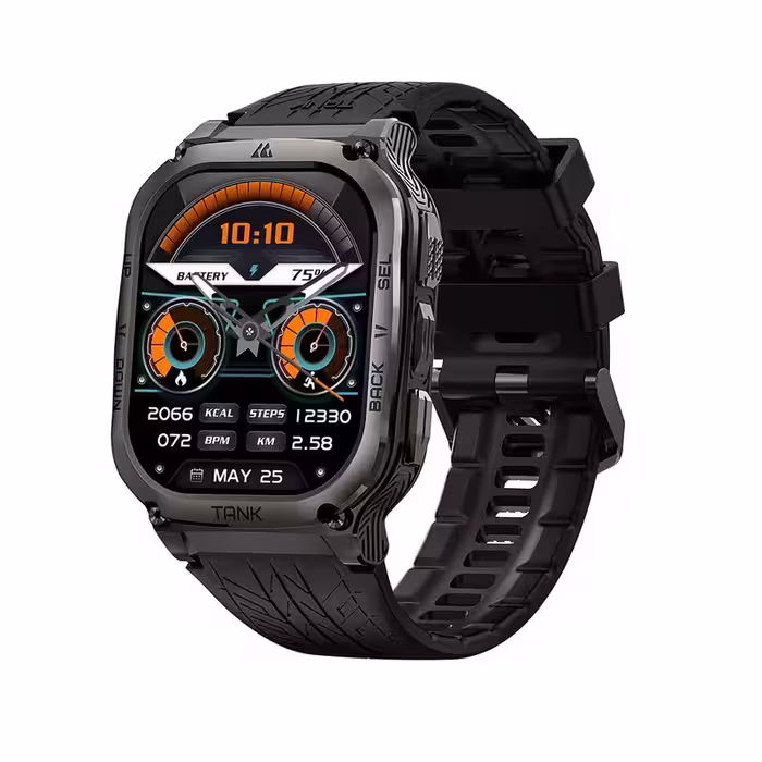 ساعت هوشمند کازپت مدل NAZ SPORT WATCH M3 TANK دارای قابلیت های قابلیت مکالمه مستقیم، قابلیت مکالمه از طریق بلوتوث، پشتیبانی از زبان فارسی در منو و سیستم‌عامل بند سیلیکون | کالا مکس