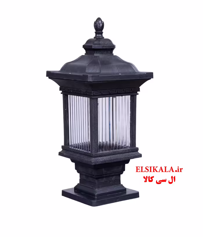 چراغ حیاطی سردری مدل دیانا مشکی مسی سفید