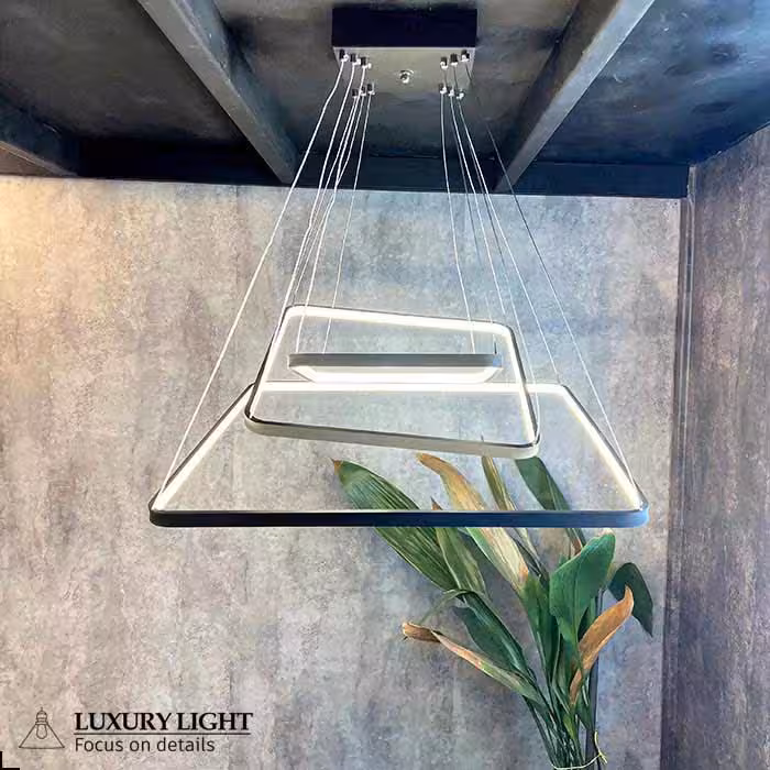 لوستر مدرن اس ام دی SMD خور مدل سه مستطیل ریموت دار