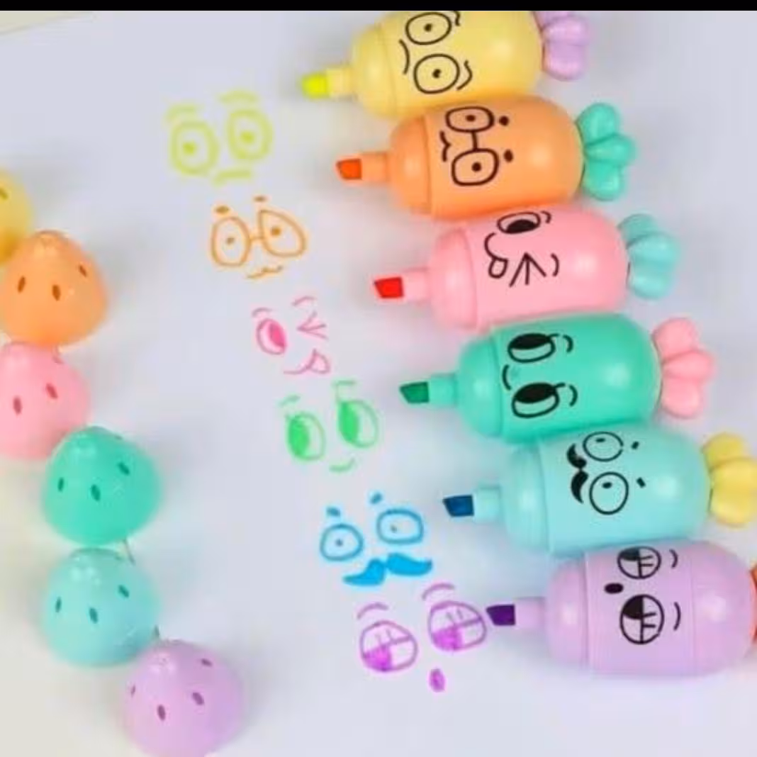 هایلایتر طرح هویج 6 رنگ فسفری و زیبا