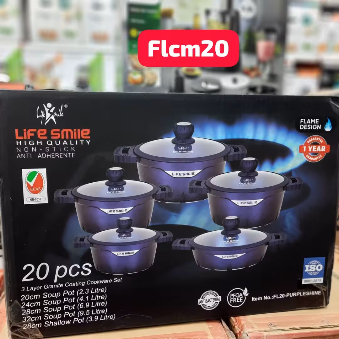 سرویس قابلمه 20 پارچه لایف اسمایل سه لایه طرح درخشان