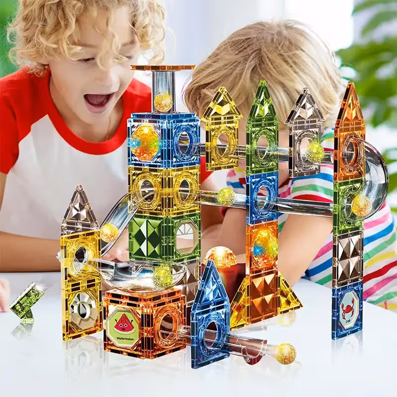 اسباب بازی کاشی های مغناطیسی چراغدار 105 تکه کد 3301