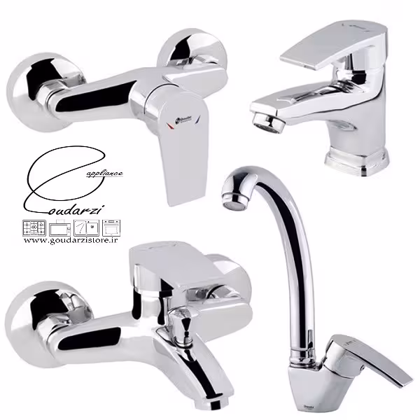 ست شیرالات شودر مدل پلاس کروم