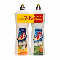 مایع ظرفشویی سرکه و لیمو ترش   لیمو و جوش شیرین تاژ 1000 میلی لیتری بسته دو عددی