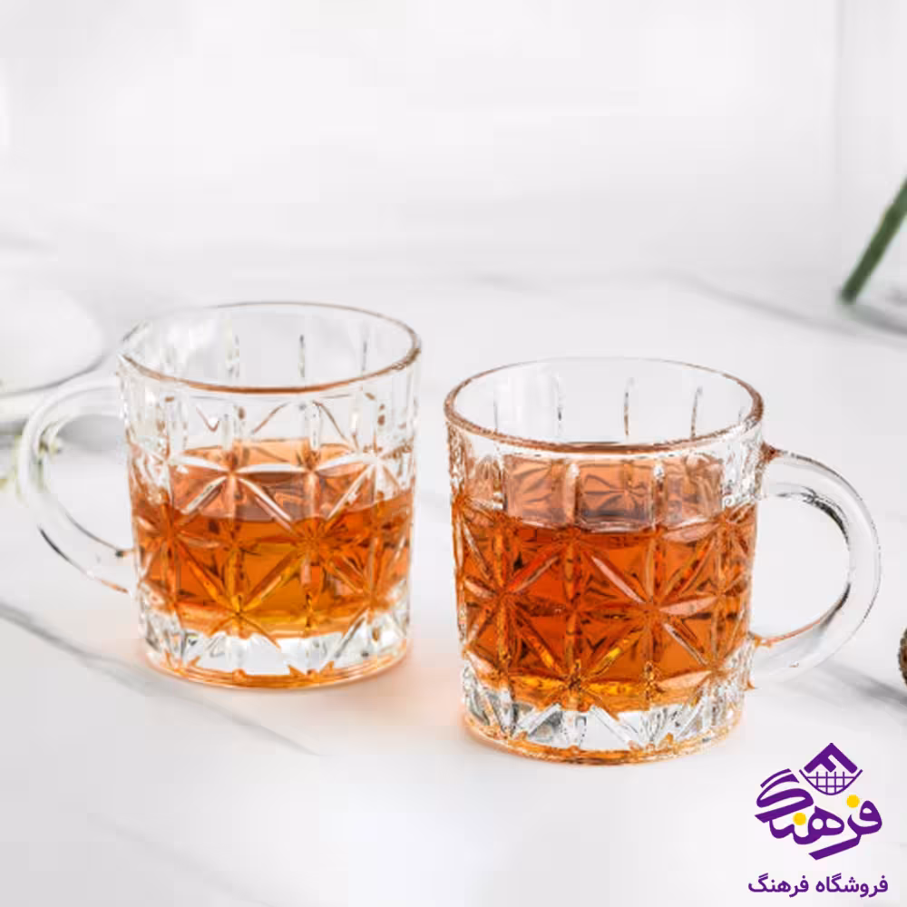 نیم لیوان فلاور دسته دار کادو زنگان 1444 8دک