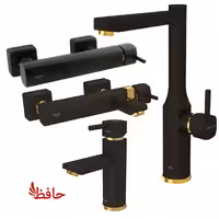 ست شیرالات شودر مدل یونیک مشکی طلایی