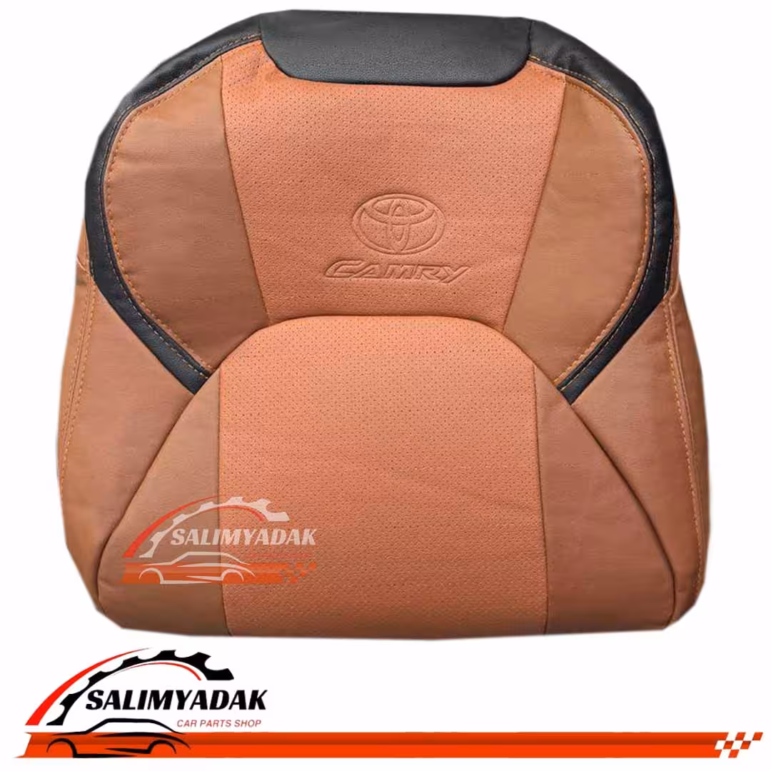 روکش صندلی تویوتا کمری 2024-2025 چرم رنگ مارون نوار مشکی