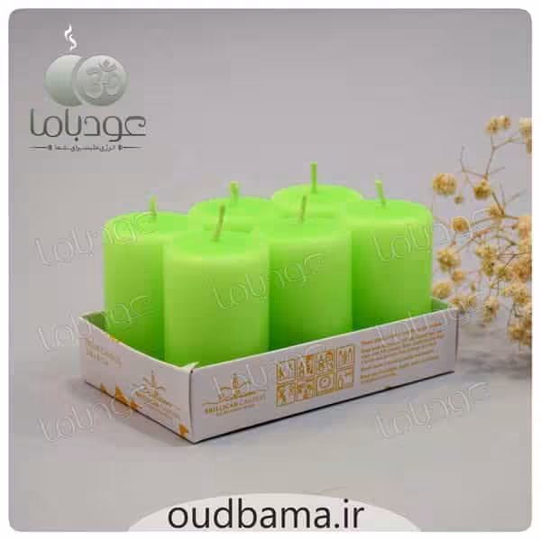 شمع استوانه ای سبز 6 سانتیمتر