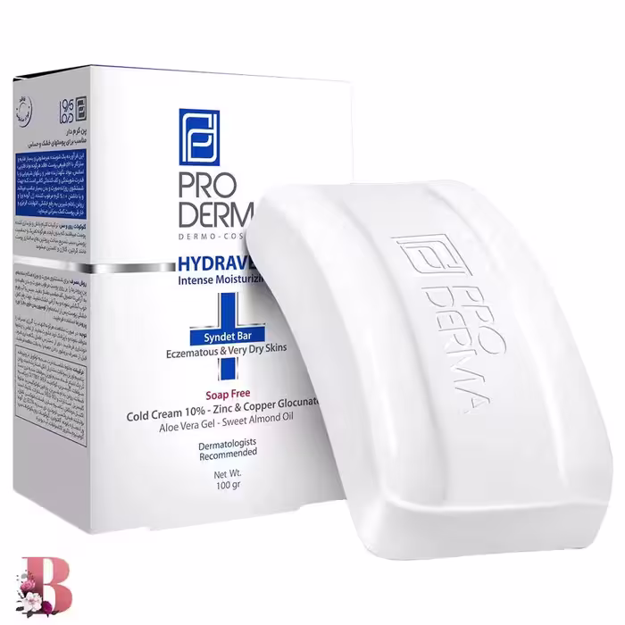 پن مرطوب کننده پوست خشک پرودرما مدل HYDRAVEST  حجم 100 گرم | ProDerma Syndet Bar Hydravest Cold Cream 10% For Eczematous & Very Dry Skin 100 mg