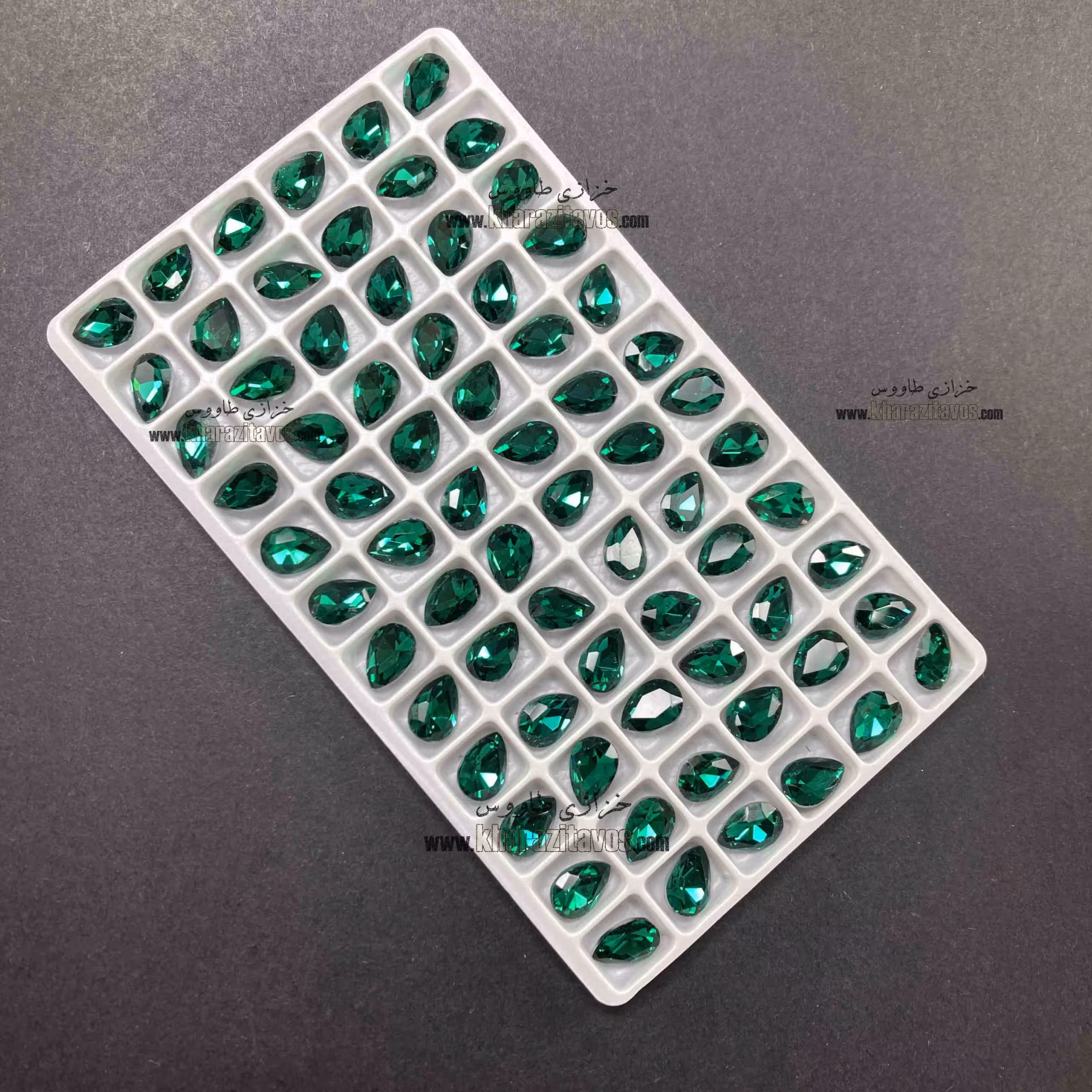 مارکیز اشکی سنگی 7 در 10  ( سبز ) ورق 72 عددی